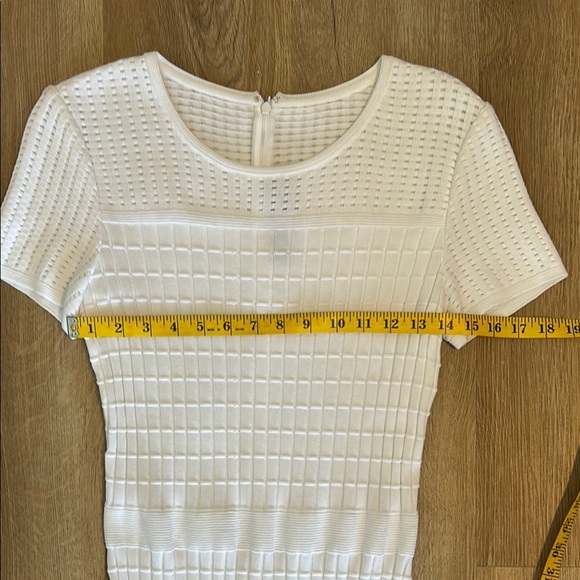 ST.JOHN  White Ribbed Ruffled Midi Dress - Picture 14 of 16